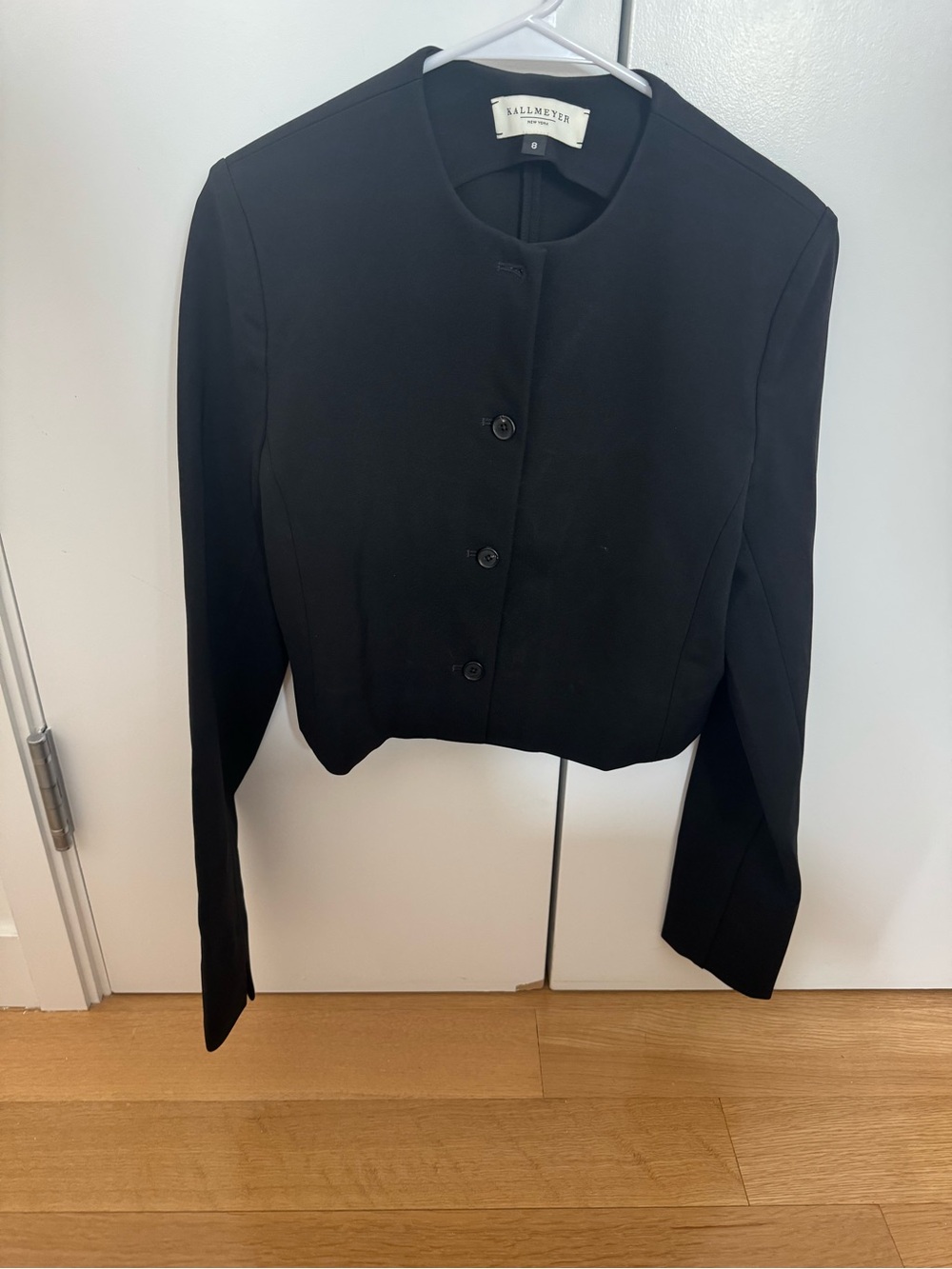 Kallmeyer Black Collarless Cropped Blazer
